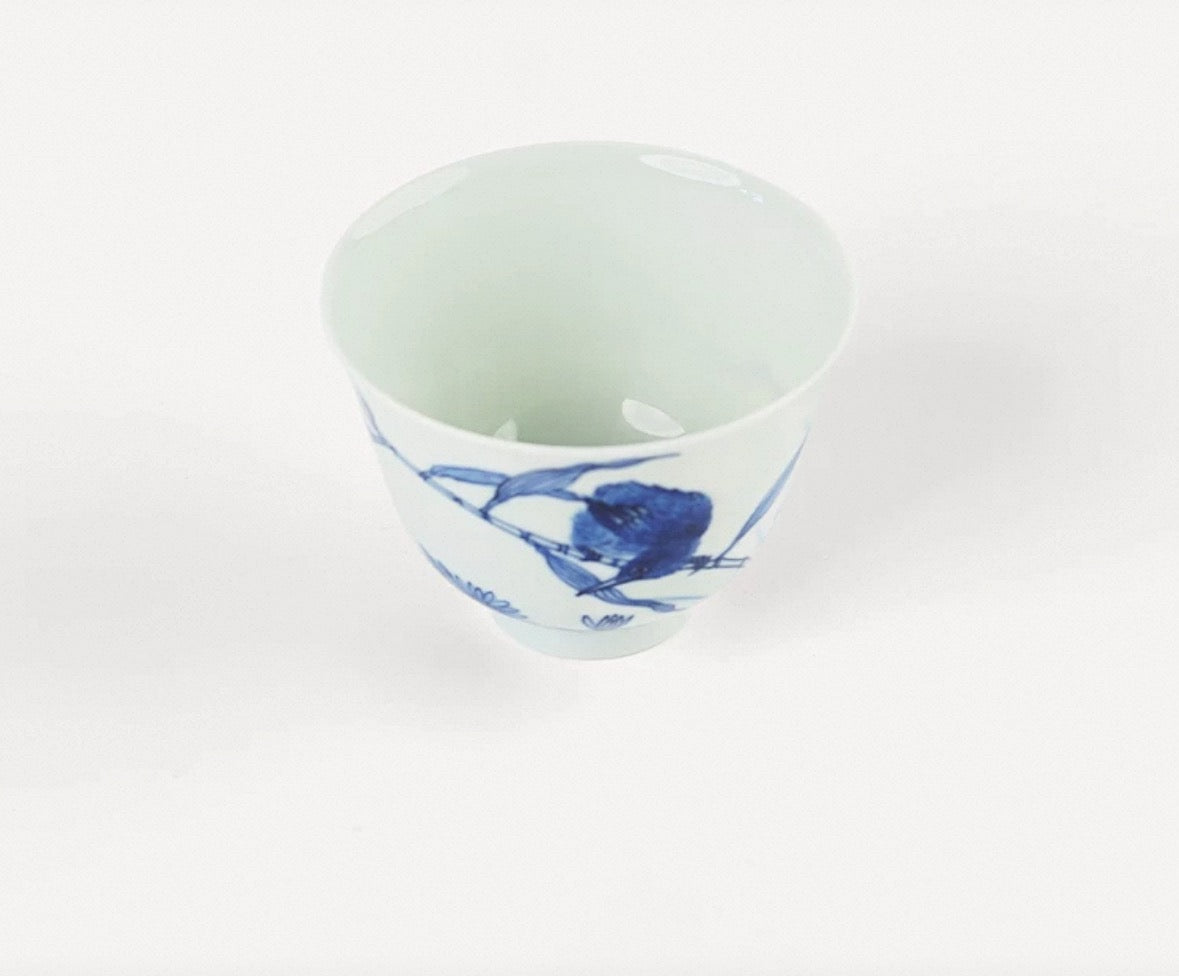 Flower God Small Cup Handmade Blue and White Tea Cup Host Cup Tea Ware