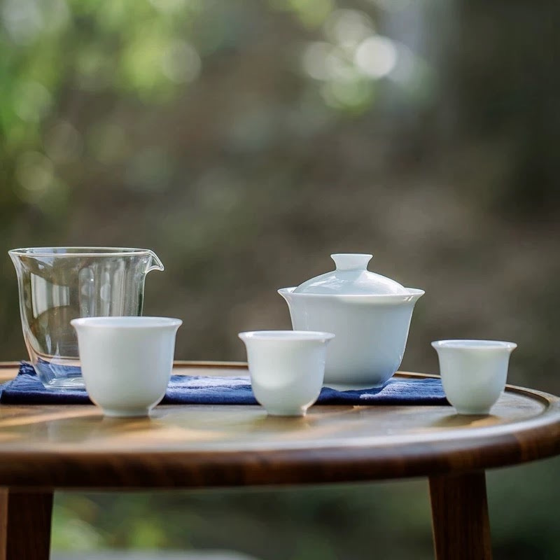 Jade Blue Travel Tea Set | Portable Gongfu Tea Set with Compact Travel Case for 2-3 People