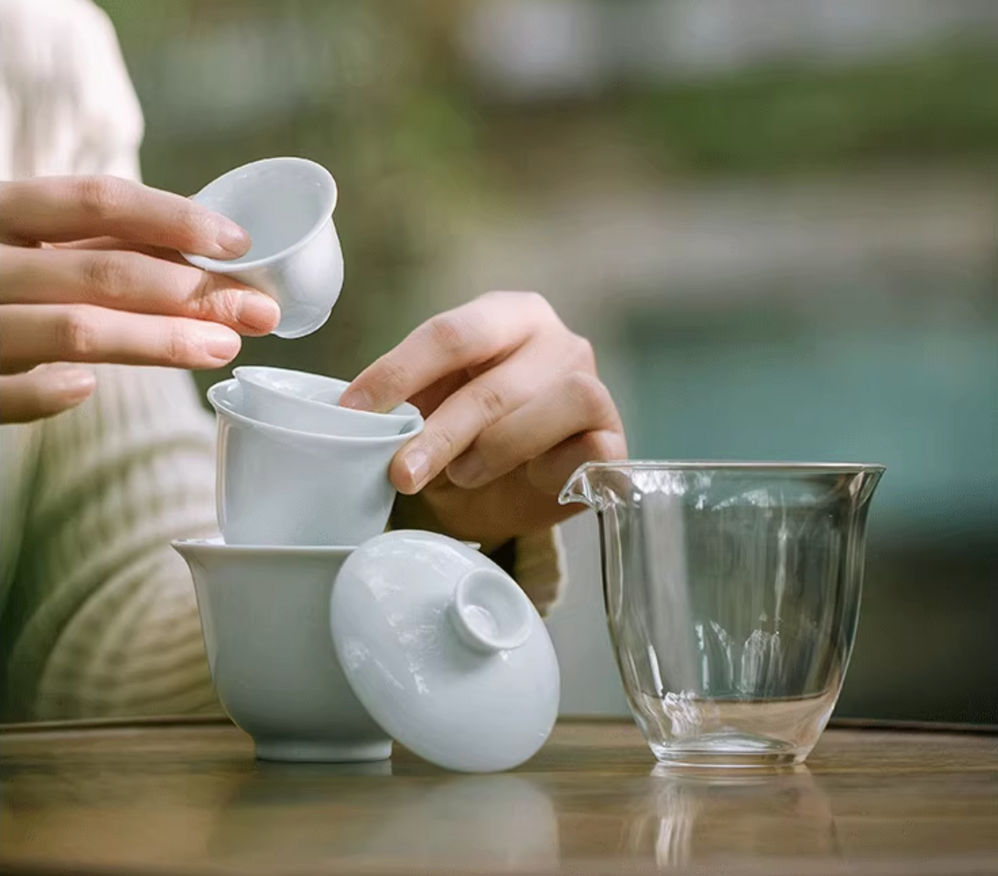 Jade Blue Travel Tea Set | Portable Gongfu Tea Set with Compact Travel Case for 2-3 People