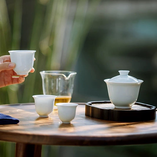 Jade Blue Travel Tea Set | Portable Gongfu Tea Set with Compact Travel Case for 2-3 People