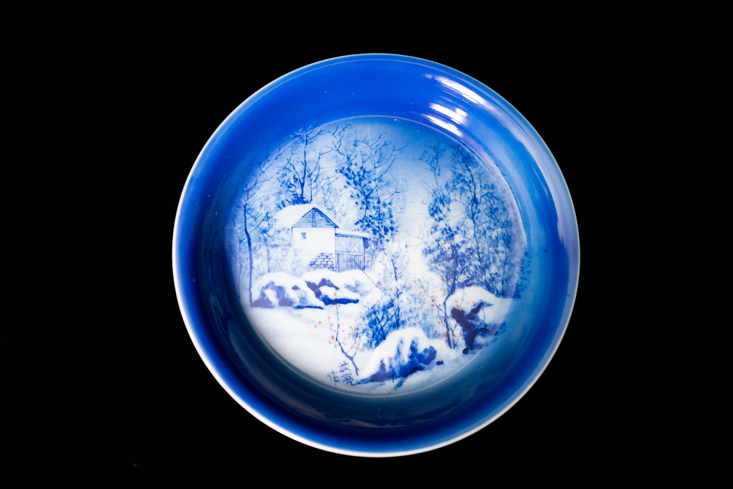 Snow Night Tea Tray | Blue and White Jingdezhen Chai Kiln Hand painted | Tea Tray, Serving Tray