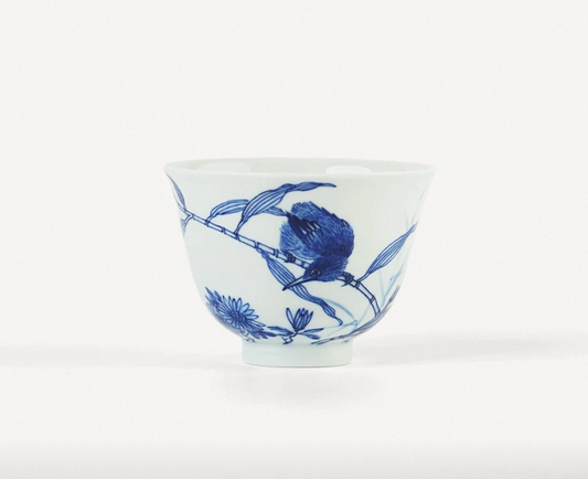 Flower God Small Cup Handmade Blue and White Tea Cup Host Cup Tea Ware