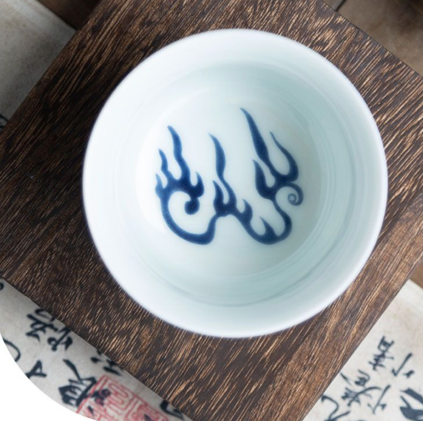 Flying Dragon | Jingdezhen Blue & White Underglaze Red | Horsehoof Cup, Gongfu Tea Cup, Tea Cup